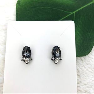Gray & Silver Rhinestone Stud Earrings